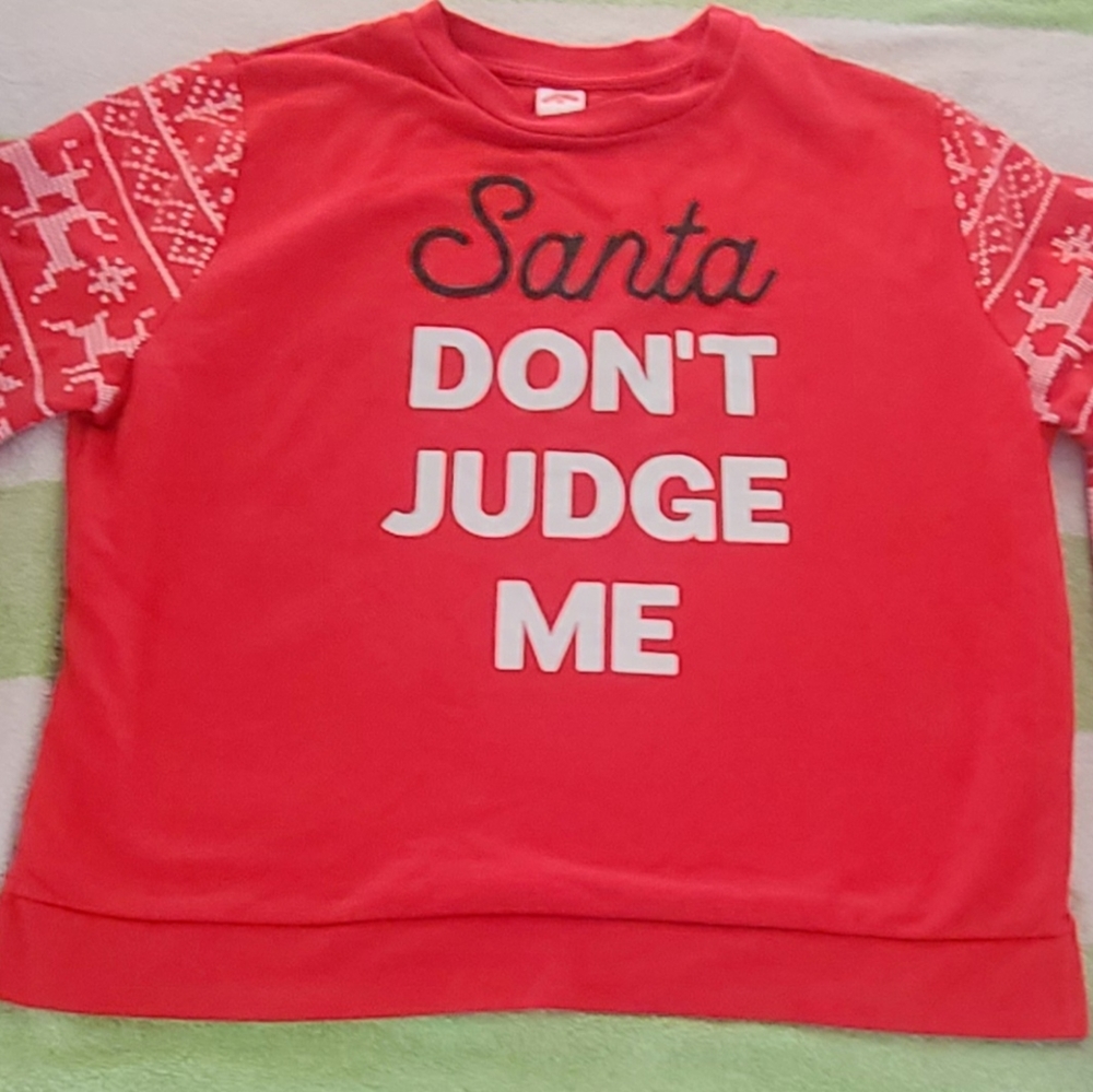 Sweatshirt "Santa Don't Judge Me" Size Large